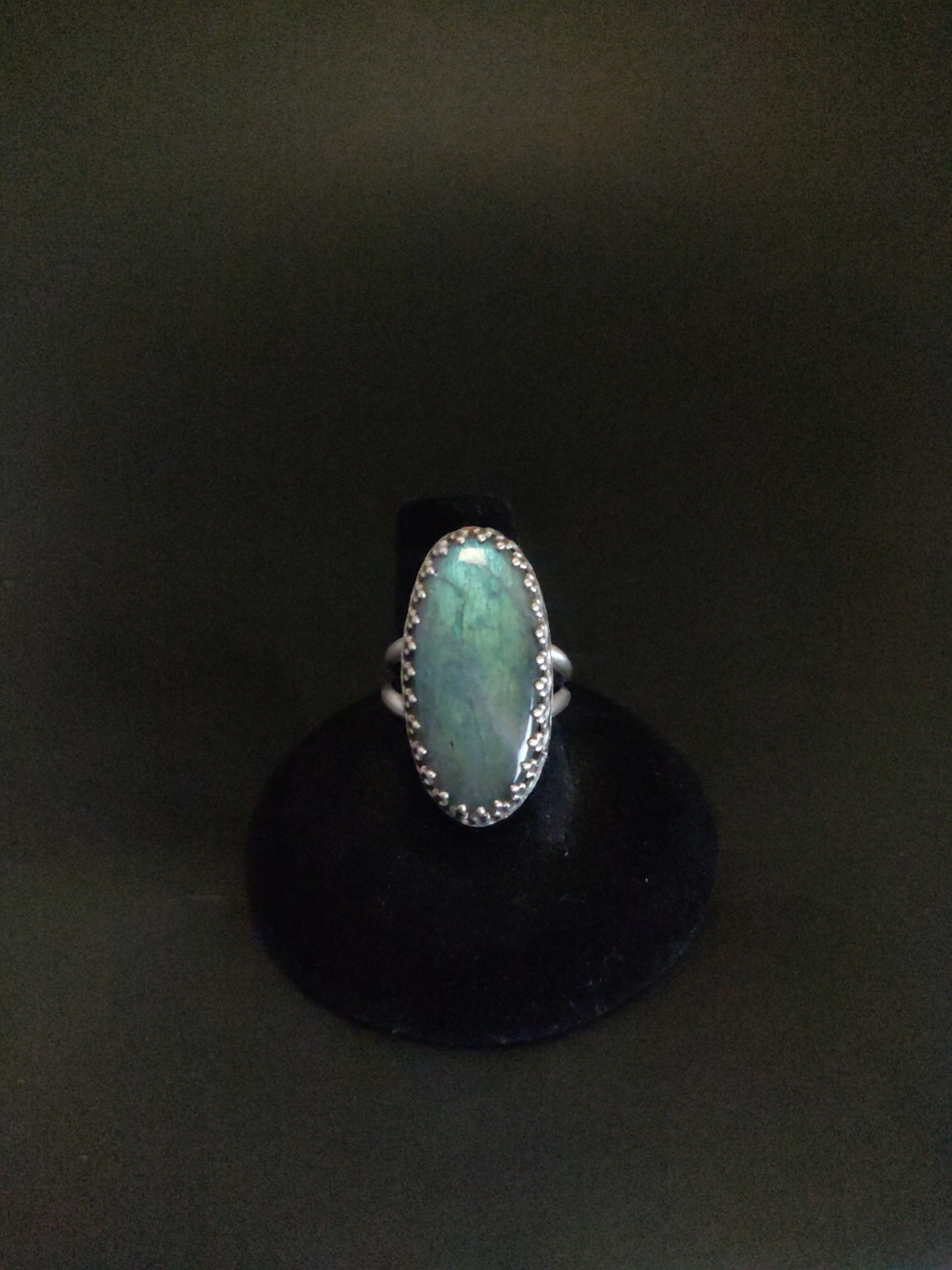 Labradorite & Antique Sterling Silver Cocktail Ring