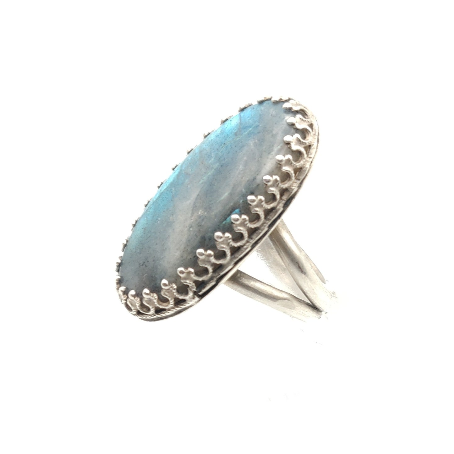 Labradorite & Antique Sterling Silver Cocktail Ring