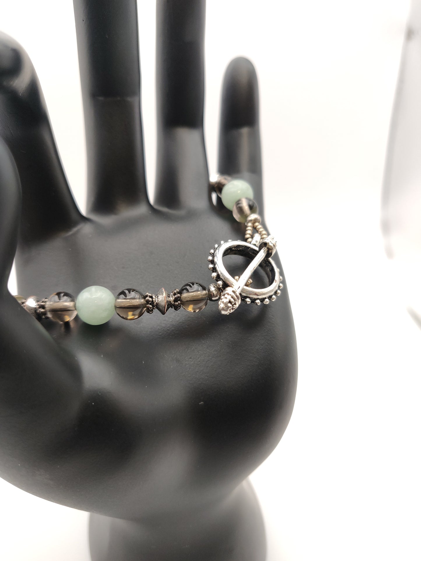 Smoky & Mint Quartz Beaded Bracelet