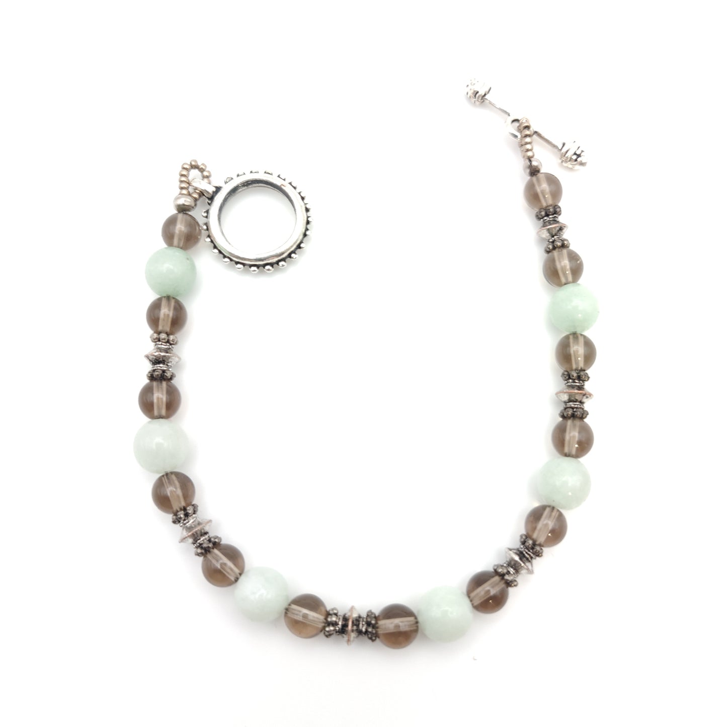 Smoky & Mint Quartz Beaded Bracelet