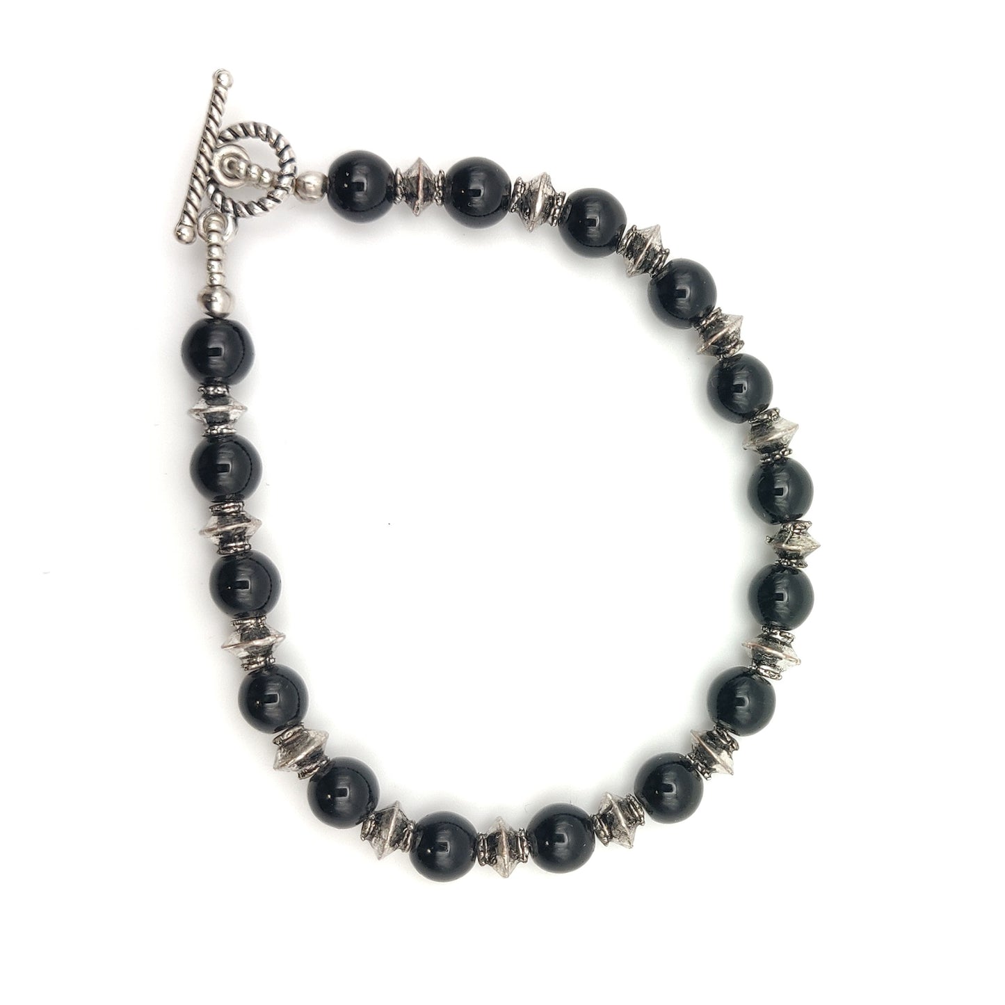 Black Agate Beaded Bracelet
