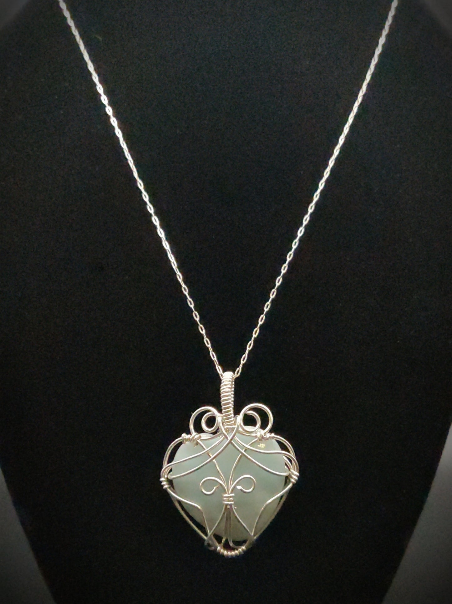 Sterling Silver & Amazonite Heart Pendant
