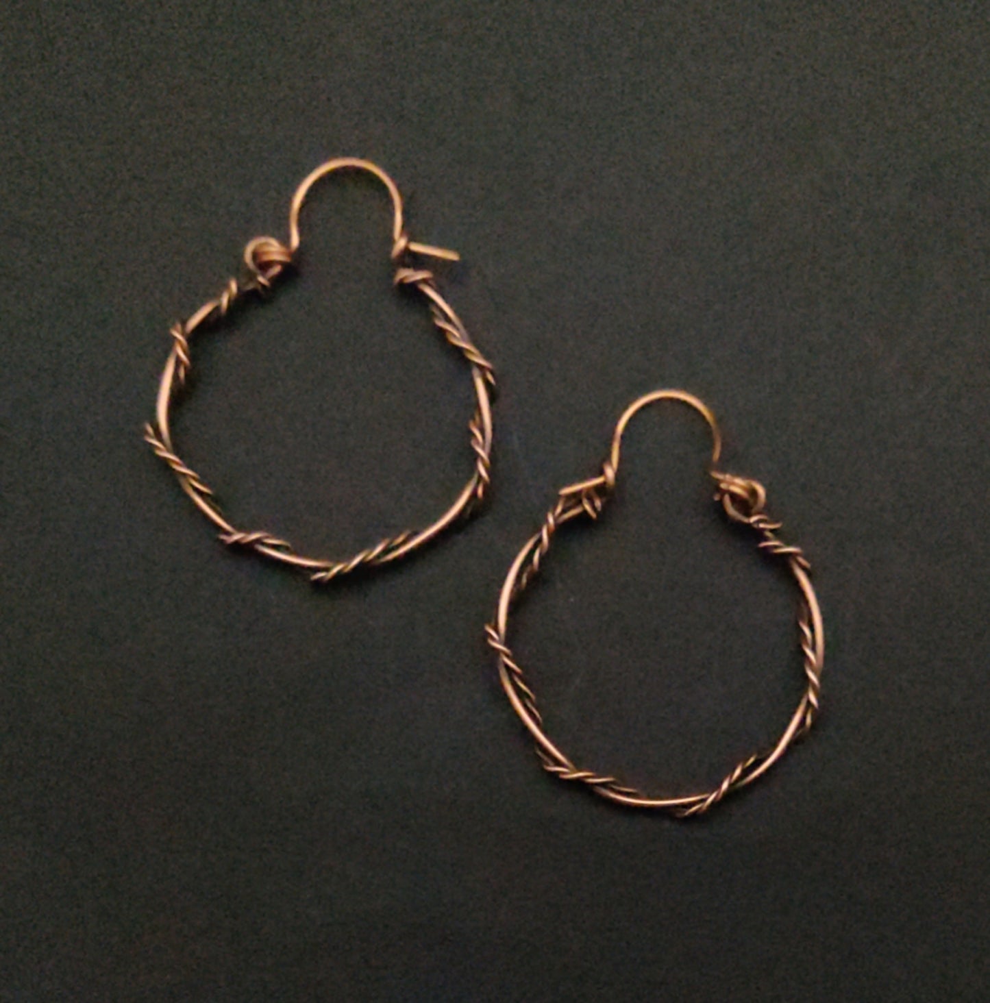 Handmade Copper Twisted Rope Hoop Earrings