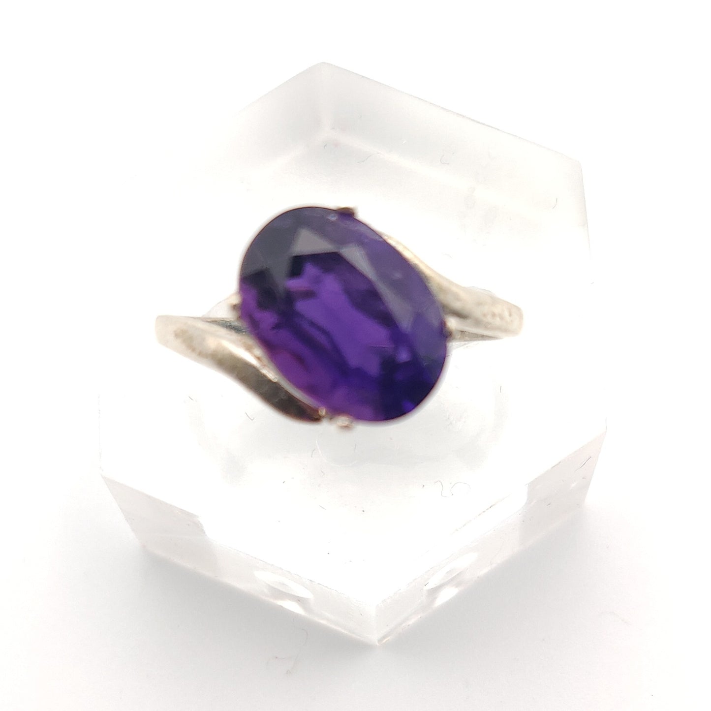 Amethyst Sterling Silver Solitaire Ring