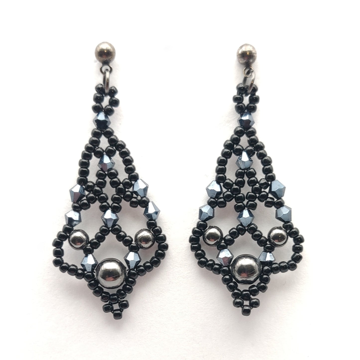 Black Beaded Earrings