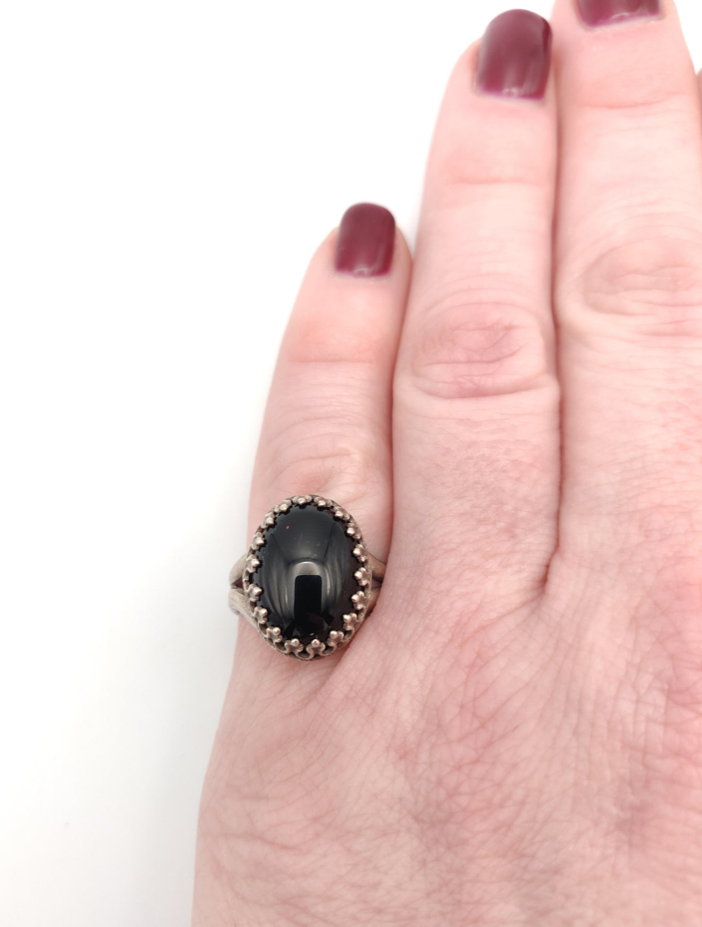 Onyx & Sterling Silver Cocktail Ring