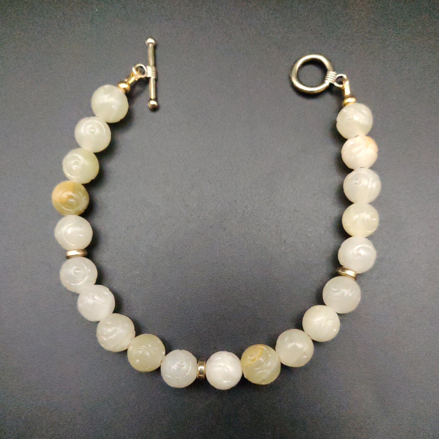 Amber & Gold Beaded Bracelet