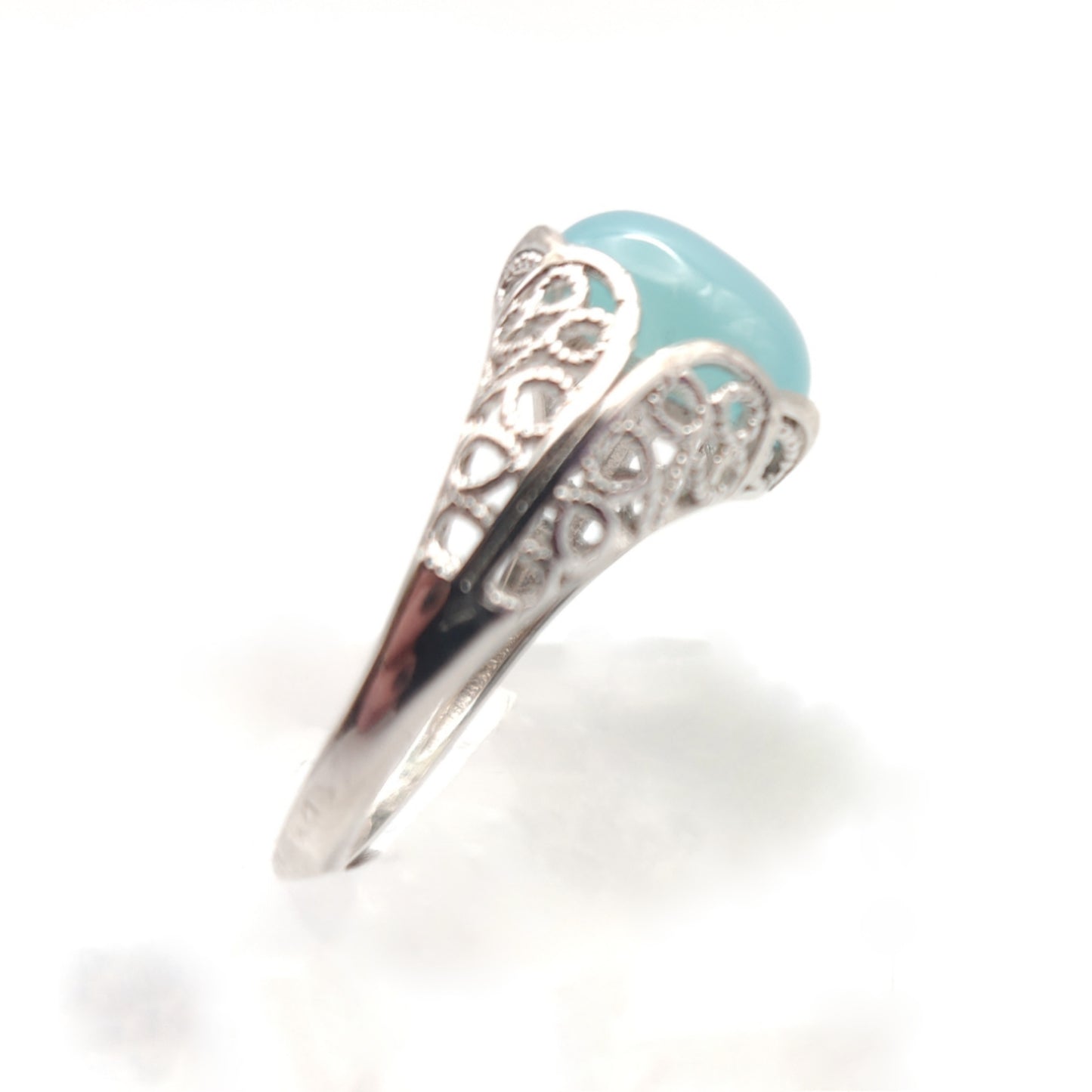Blue Chalcedony Sterling Silver Adjustable Ring