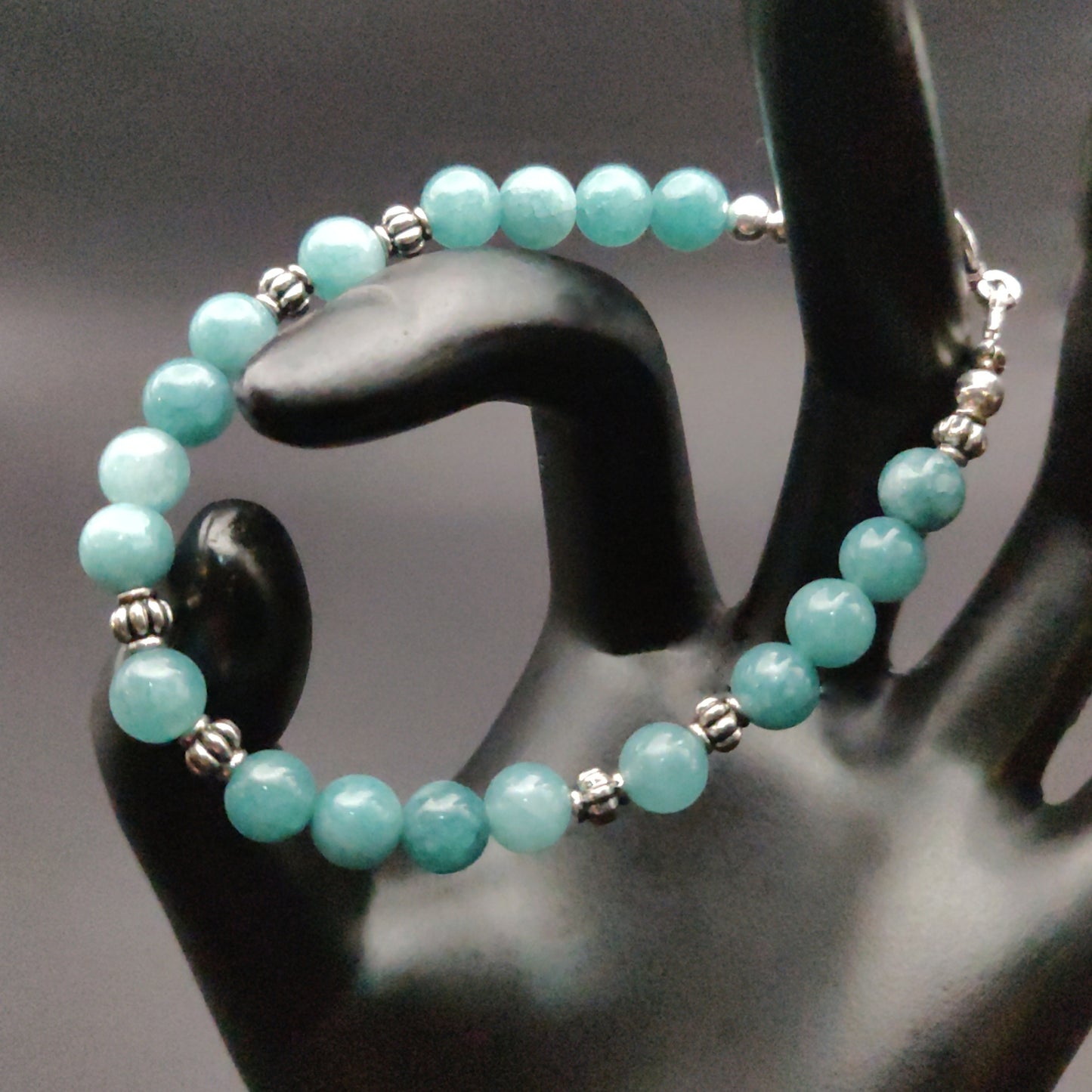Blue Chalcedony Beaded Bracelet