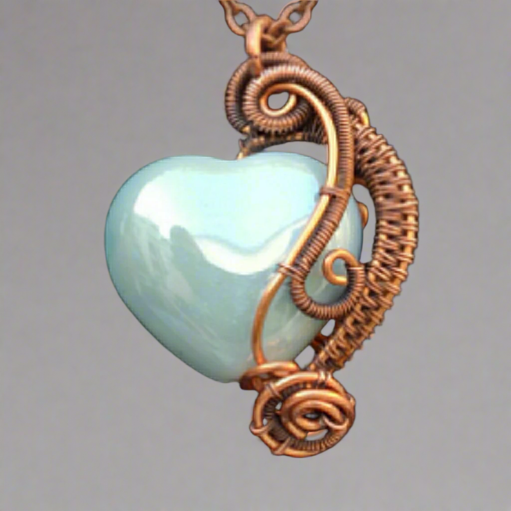 Antique Copper Double-sided Heart Necklace