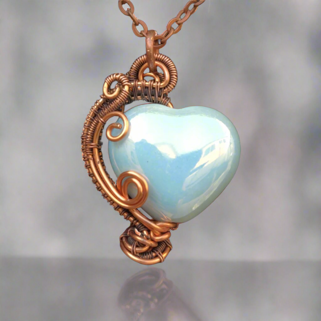 Antique Copper Double-sided Heart Necklace