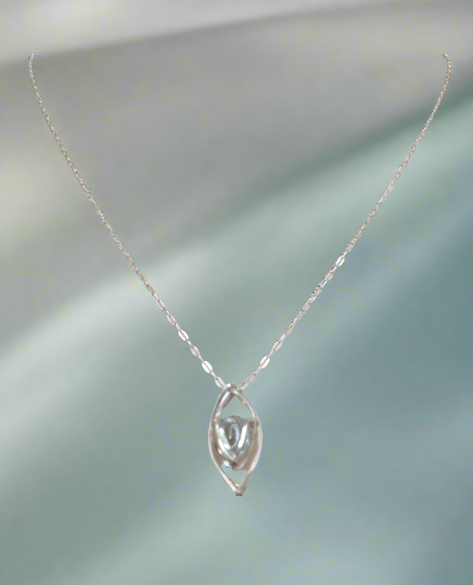 Aquamarine Sterling Silver Birthstone Necklace