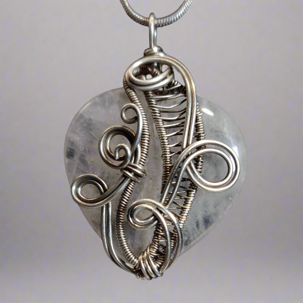 Sterling Silver & Rose Quartz Heart Necklace