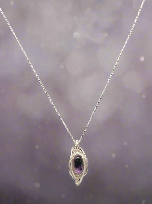African Amethyst & Sterling Silver Pendant