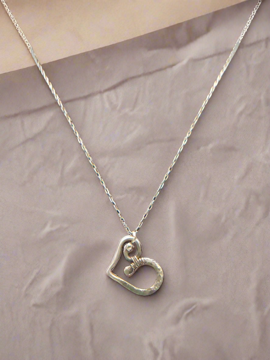 Handmade Heart Pendant in Sterling Silver
