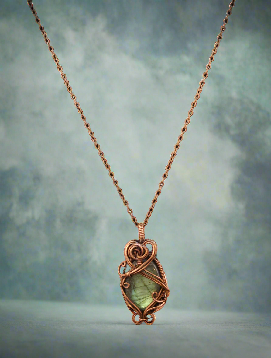 Labradorite & Antique Copper Pendant Necklace
