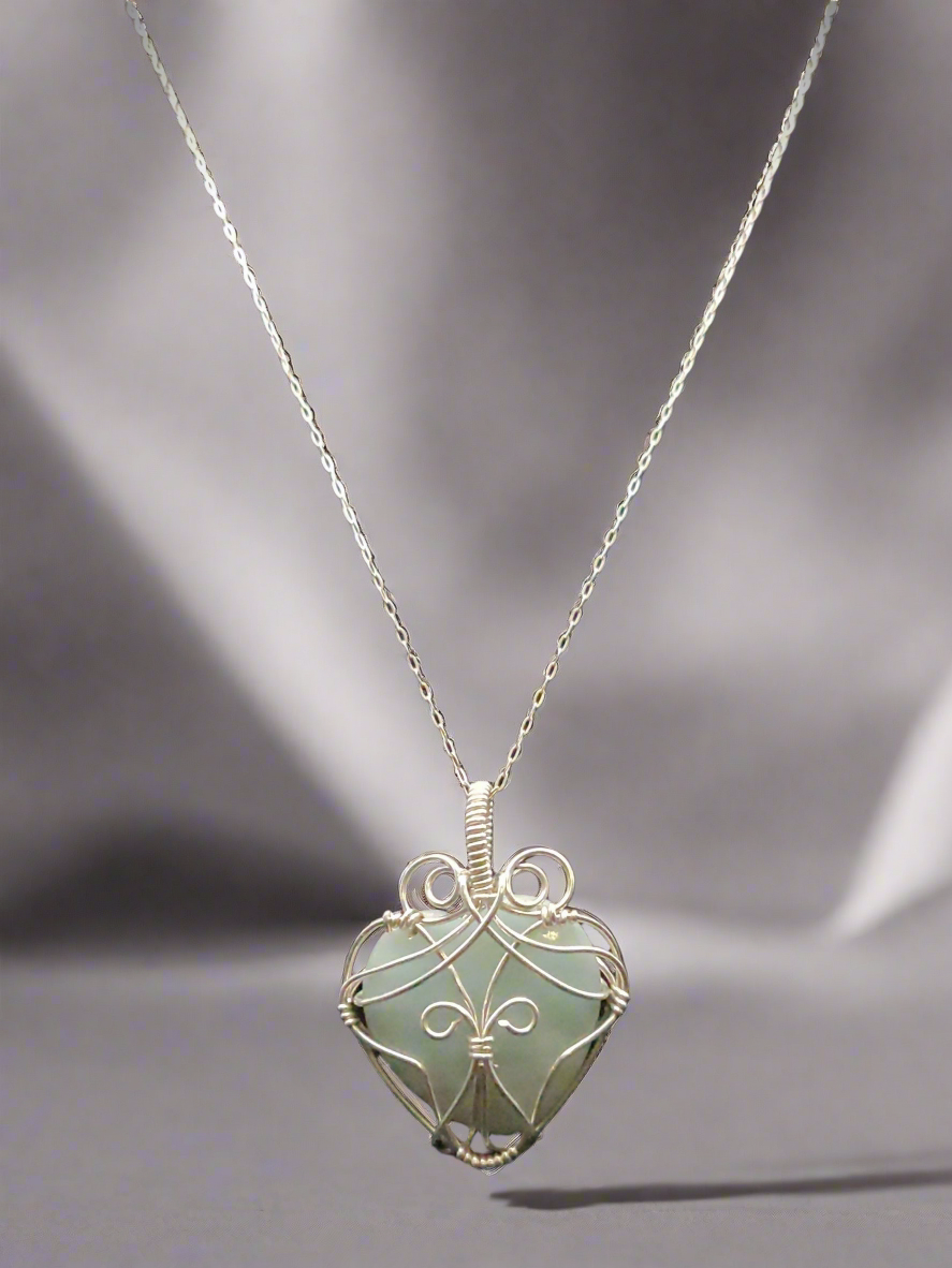 Sterling Silver & Amazonite Heart Pendant