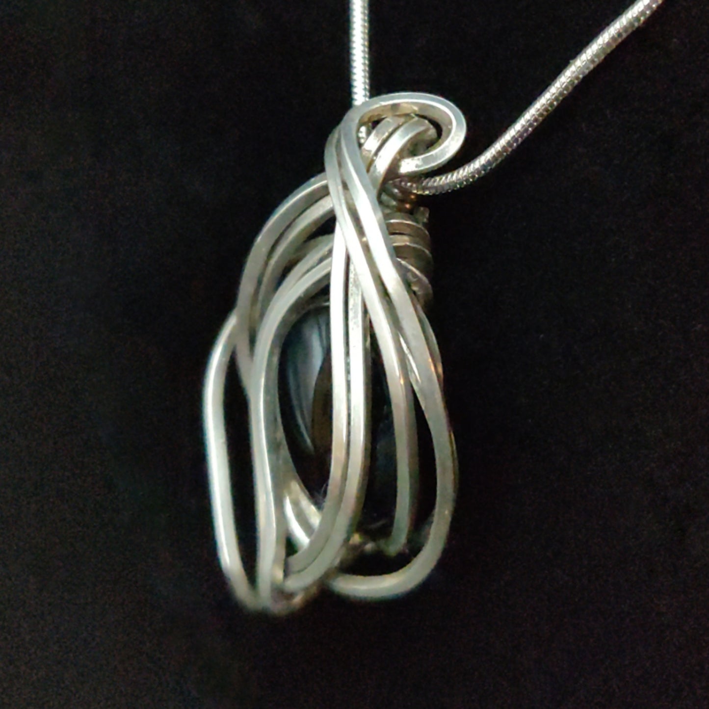 Sterling Silver Black Onyx Pendant Necklace