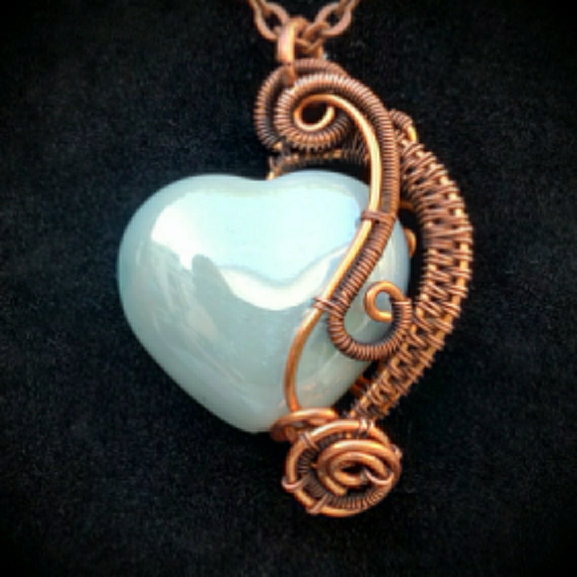 Antique Copper Double-sided Heart Necklace