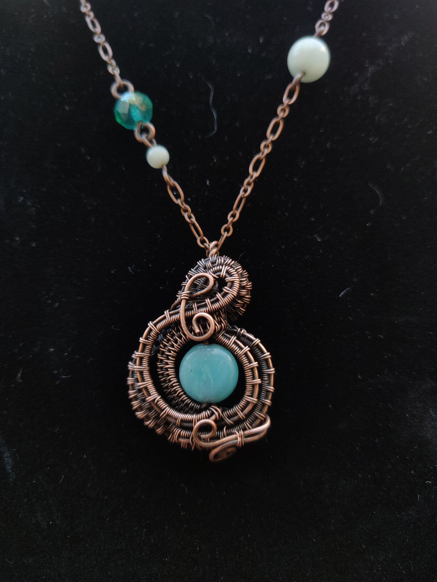Amazonite & Antique Copper Necklace