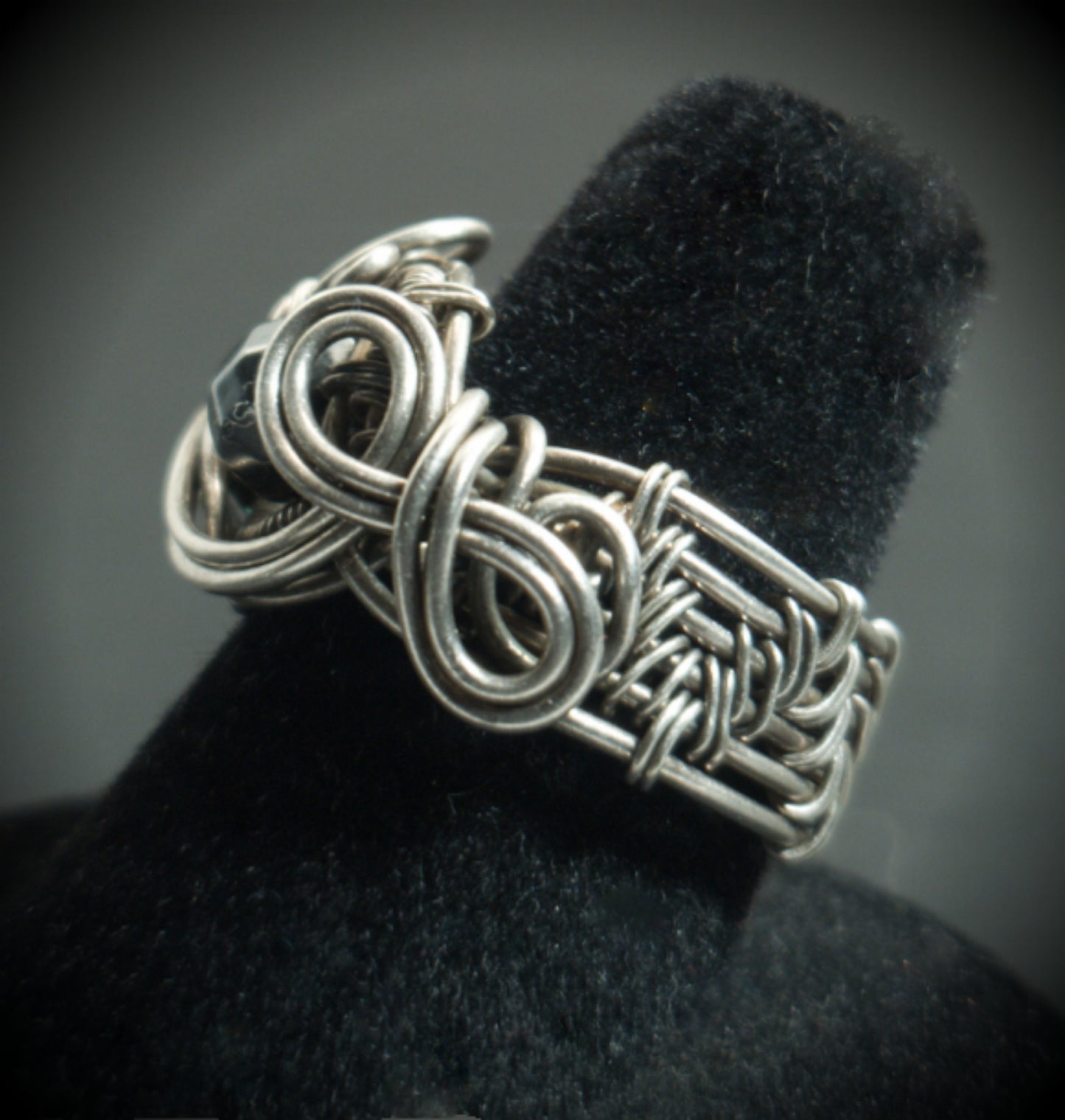 Handmade Sterling Silver & Hematite Ring