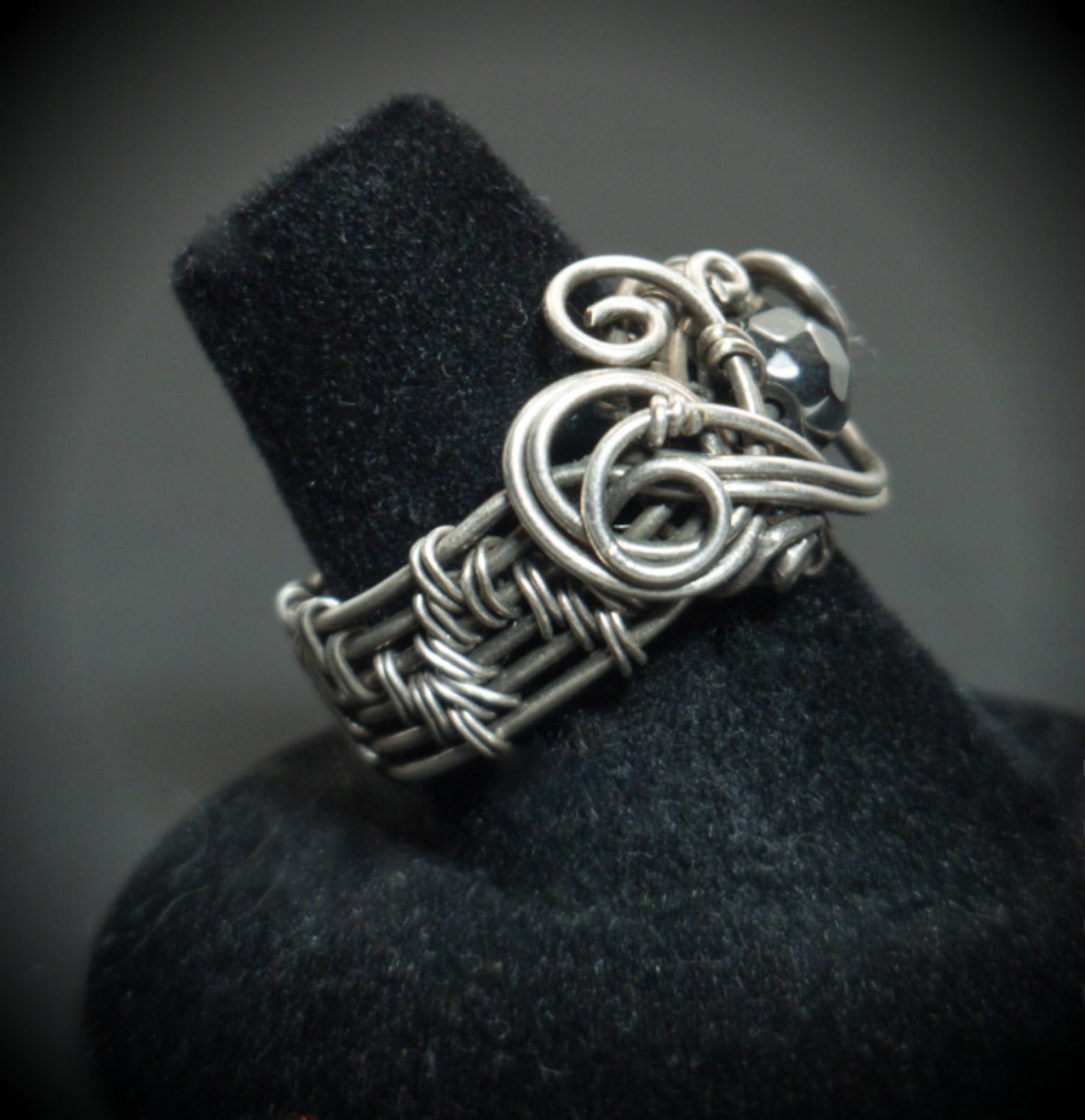 Handmade Sterling Silver & Hematite Ring