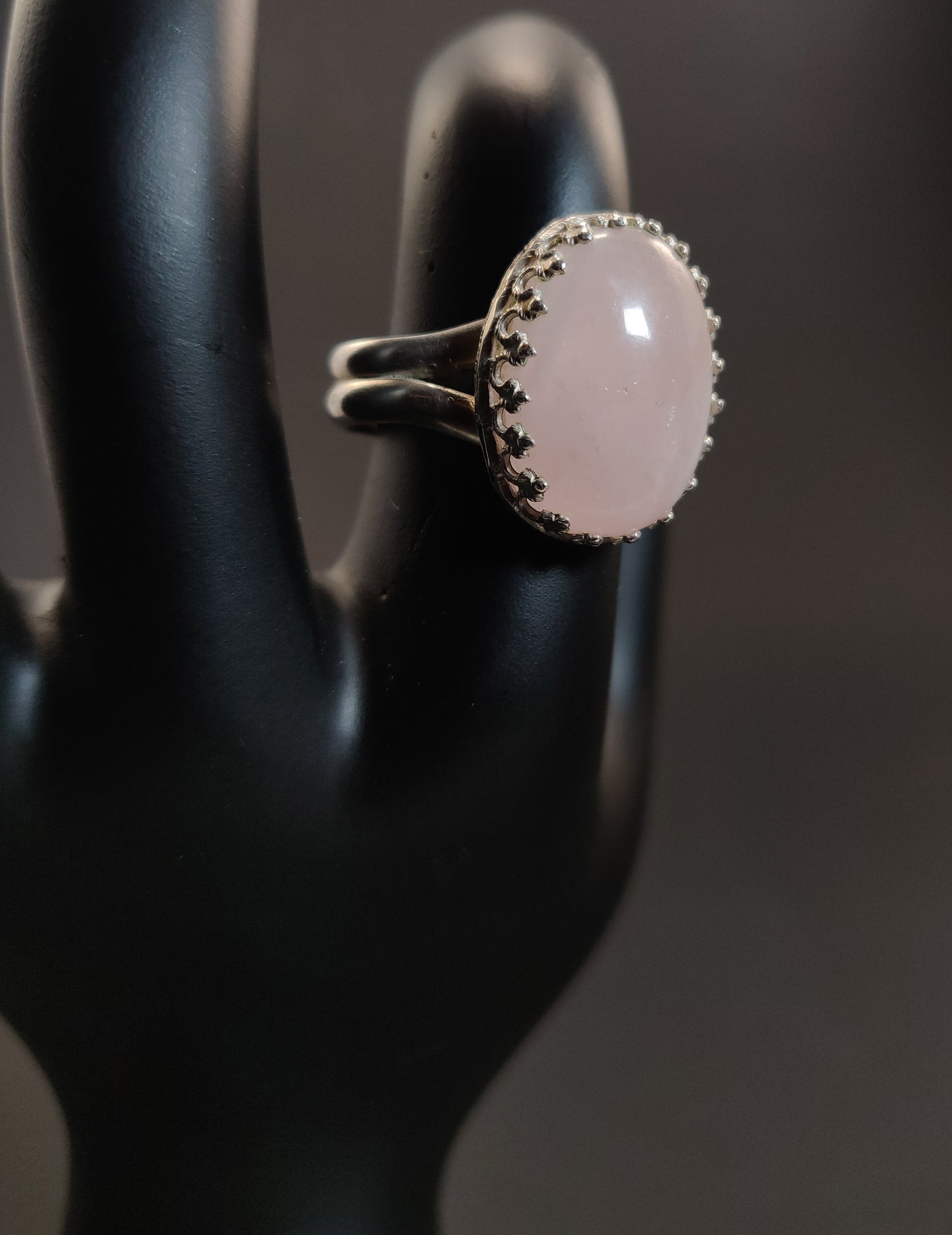 Sterling Silver & Rose Quartz Cocktail Ring