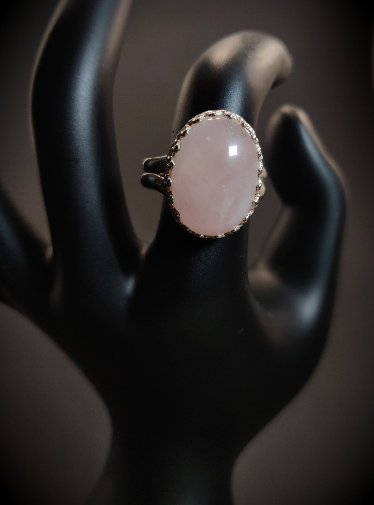 Sterling Silver & Rose Quartz Cocktail Ring