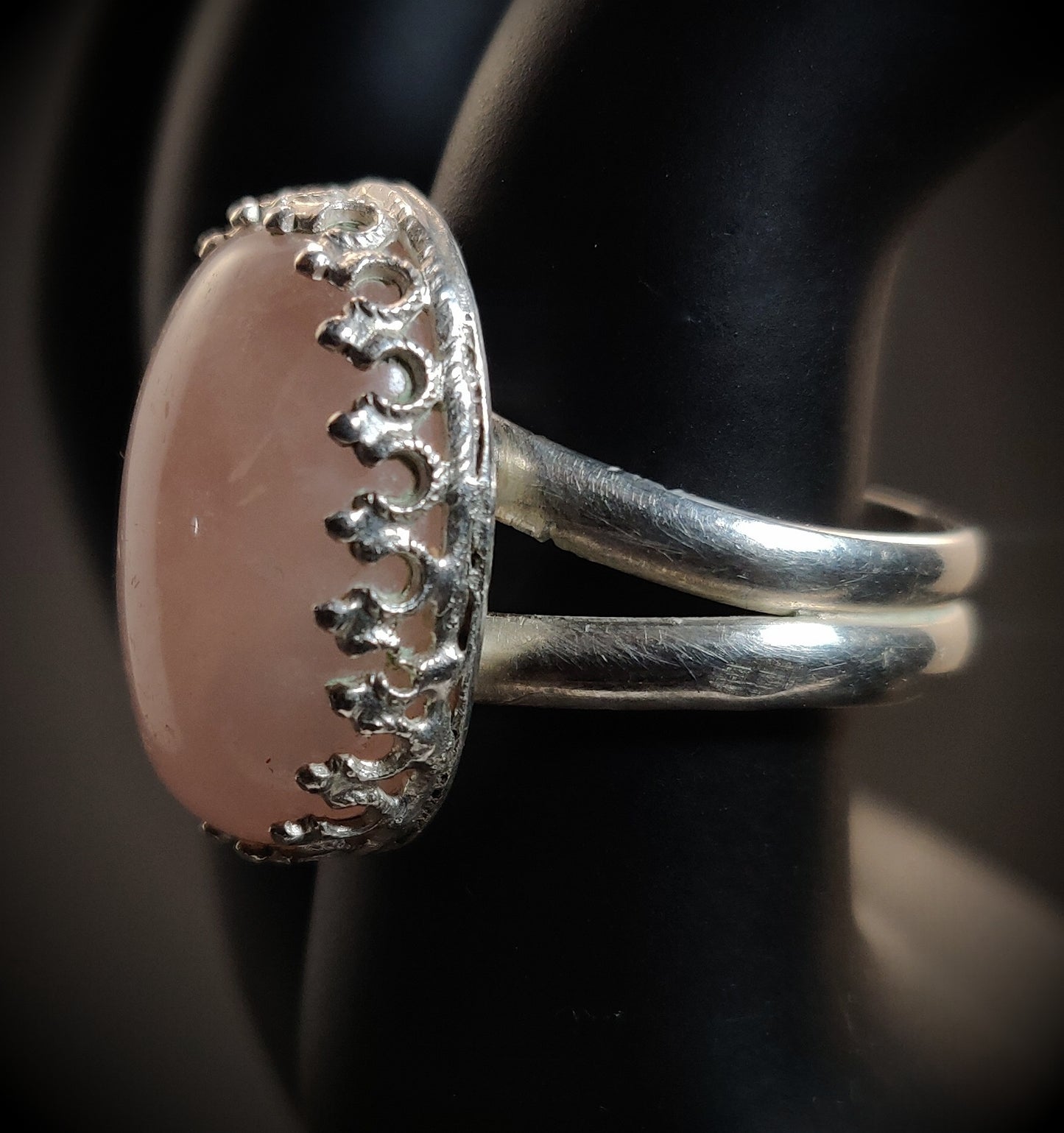 Sterling Silver & Rose Quartz Cocktail Ring