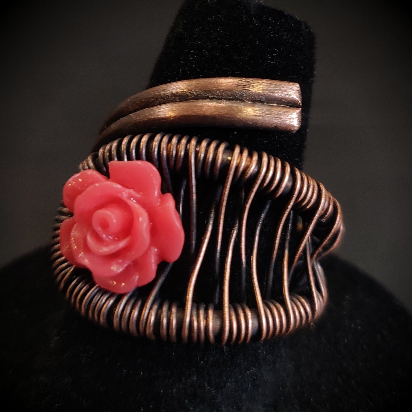 "Prettier in Pink" Flower Copper Ring