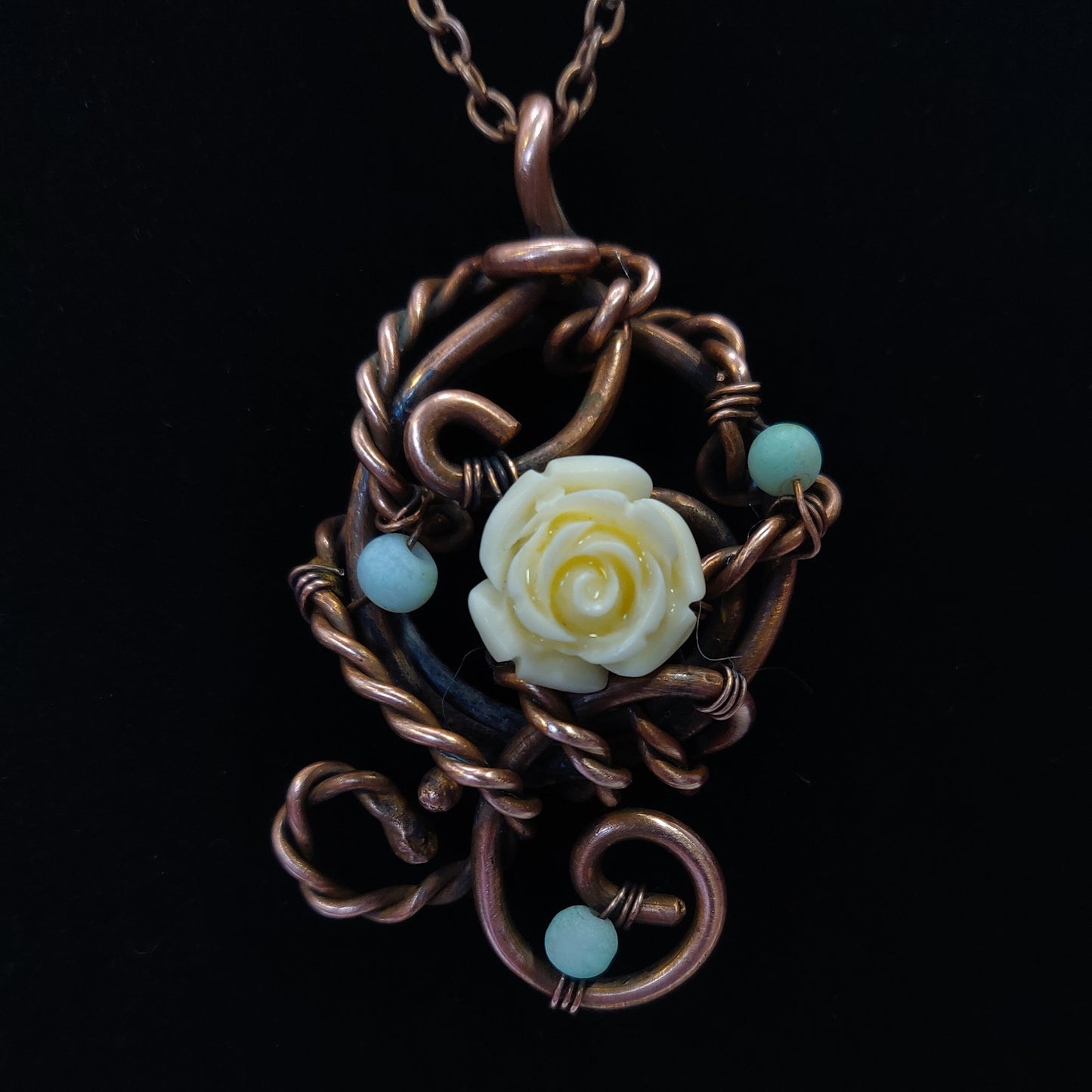 "Not Too Girly" Copper Flower Pendant