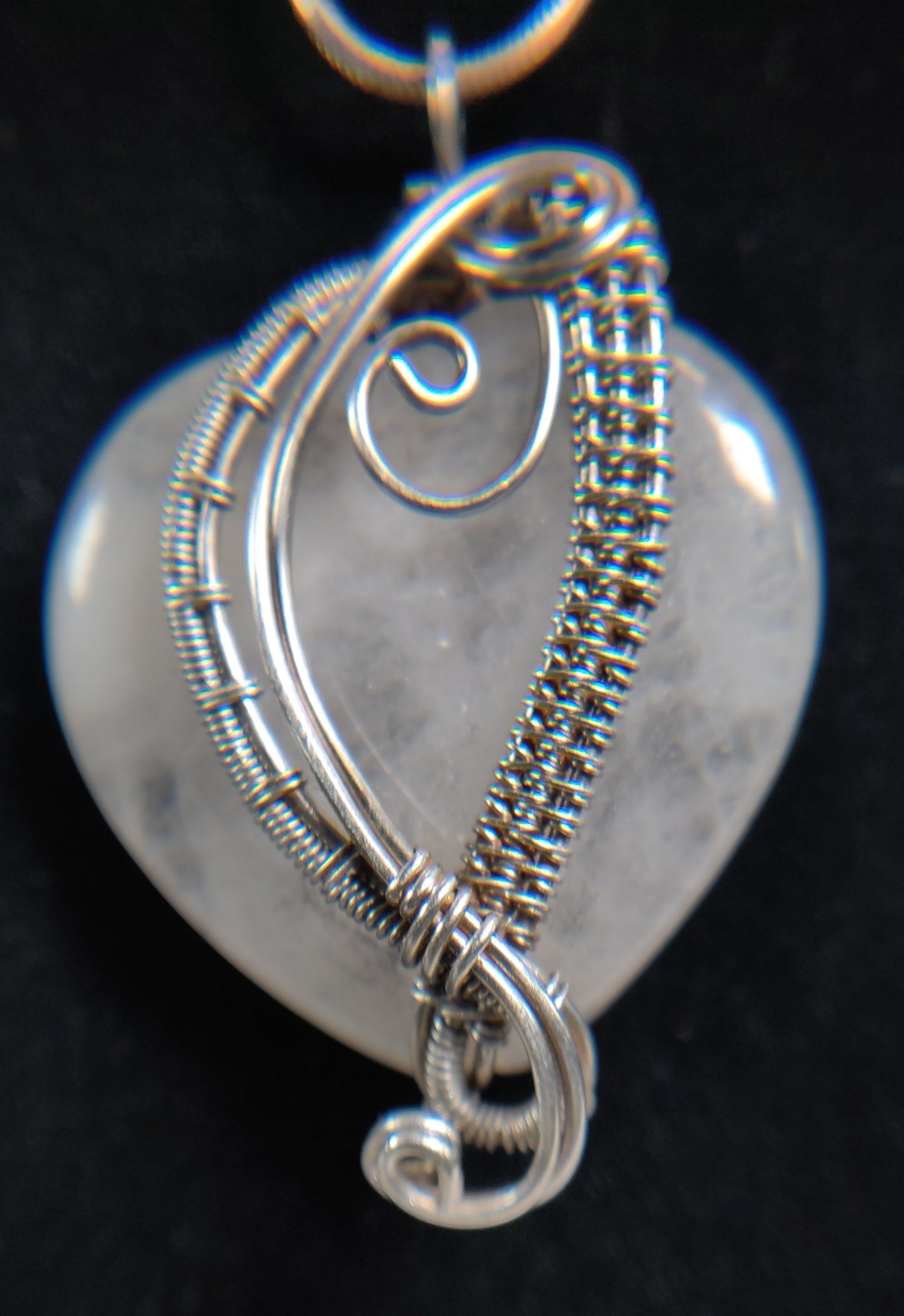 Double-Sided Rose Quartz Heart & Sterling Silver Pendant Necklace
