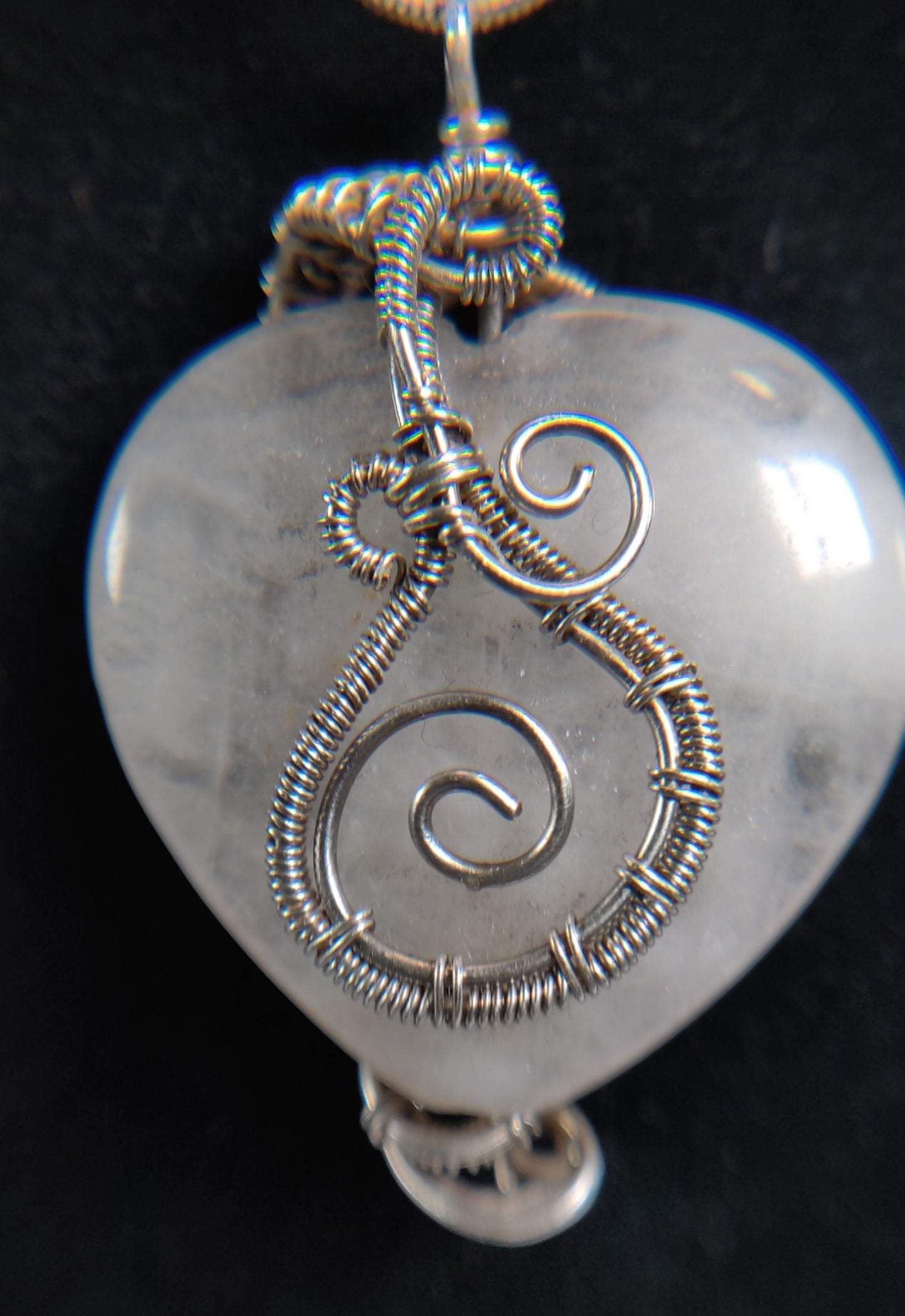 Double-Sided Rose Quartz Heart & Sterling Silver Pendant Necklace