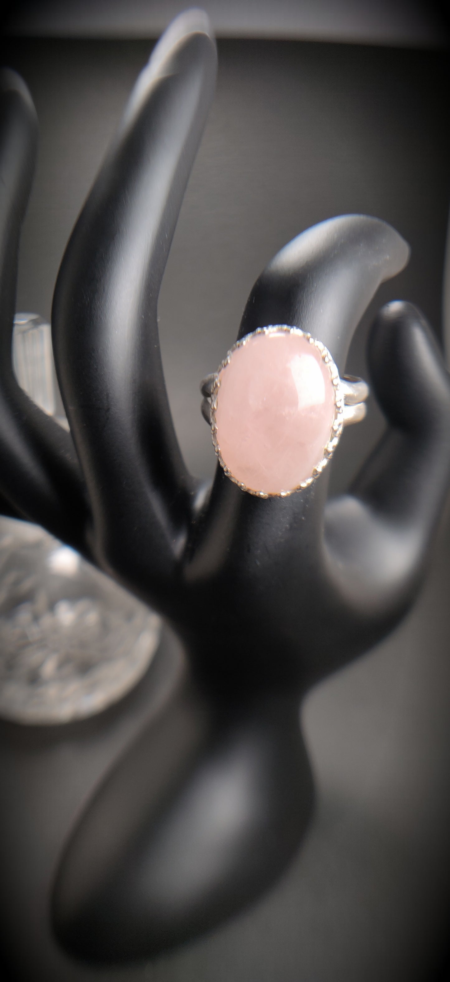 Sterling Silver & Rose Quartz Cocktail Ring