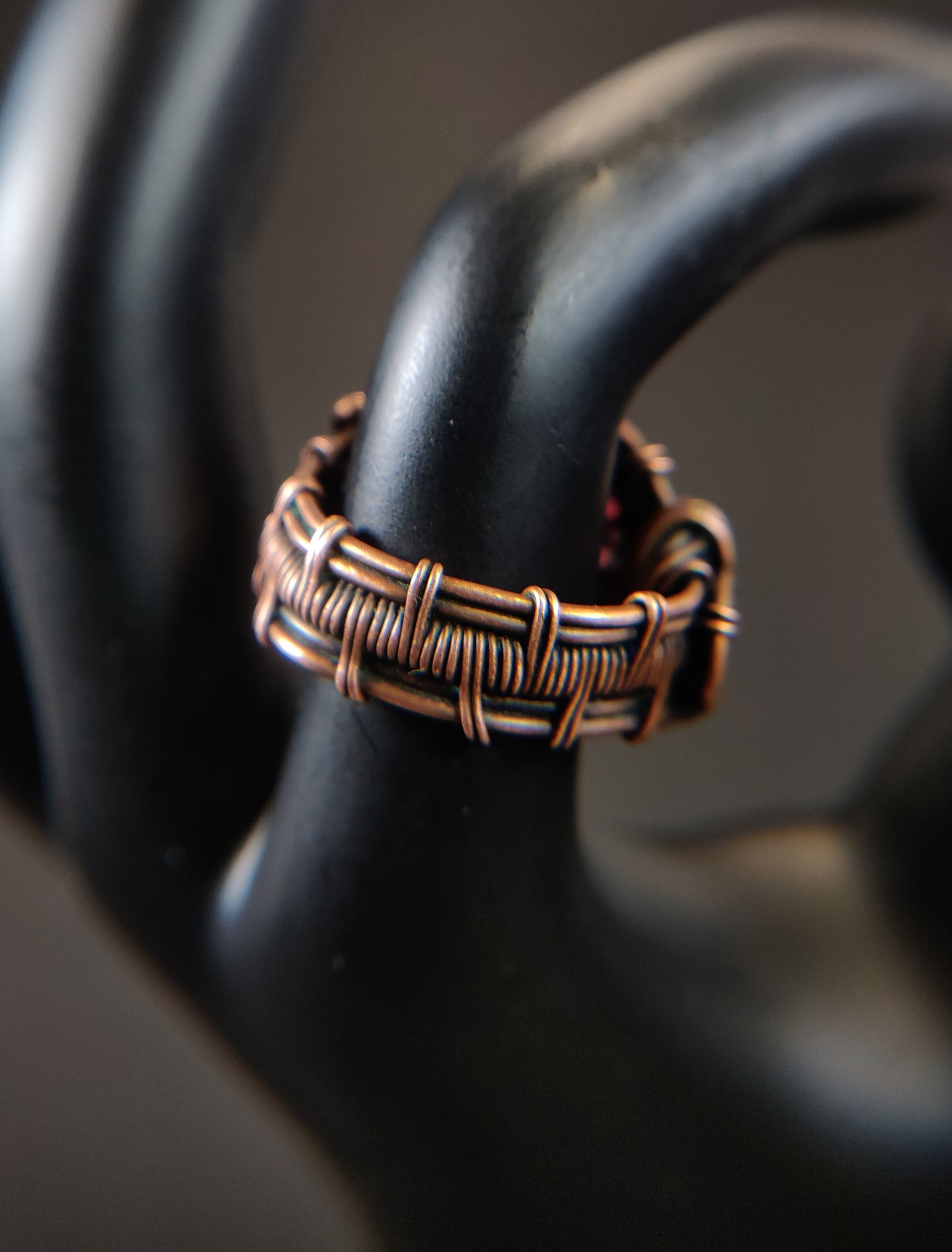 Red Crystal Copper Ring