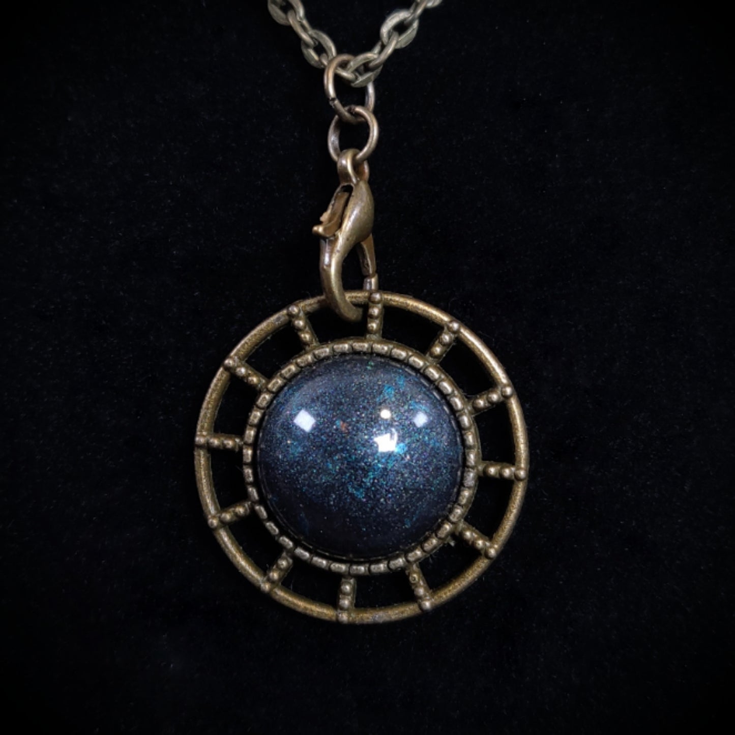 Antique Bronze Nautical Sphere Pendant Necklace