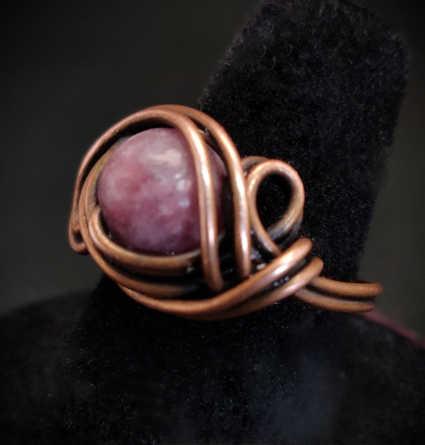 Pink Tourmaline Copper Ring