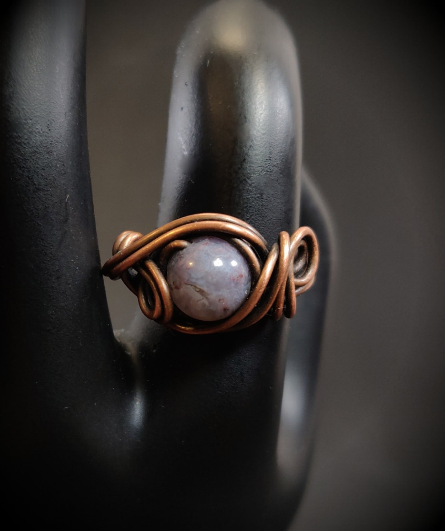 Lavender Jasper & Copper Ring