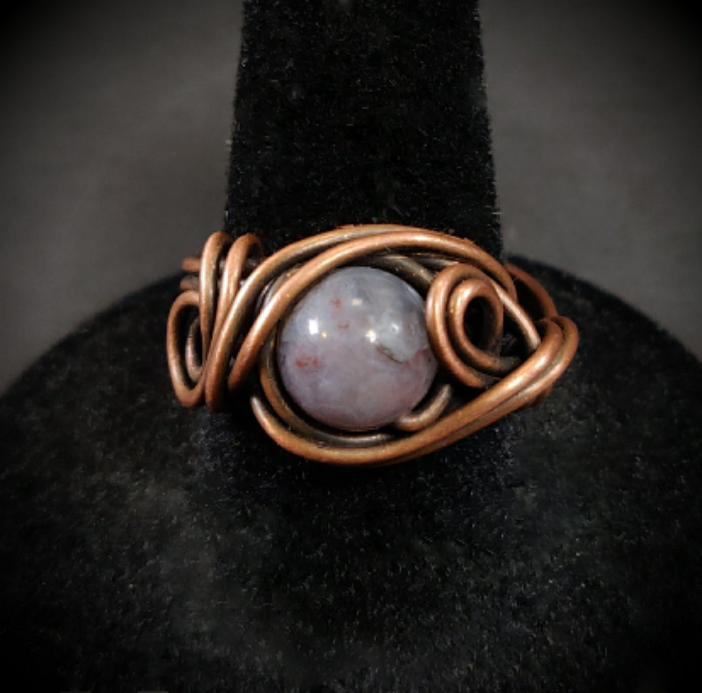Lavender Jasper & Copper Ring