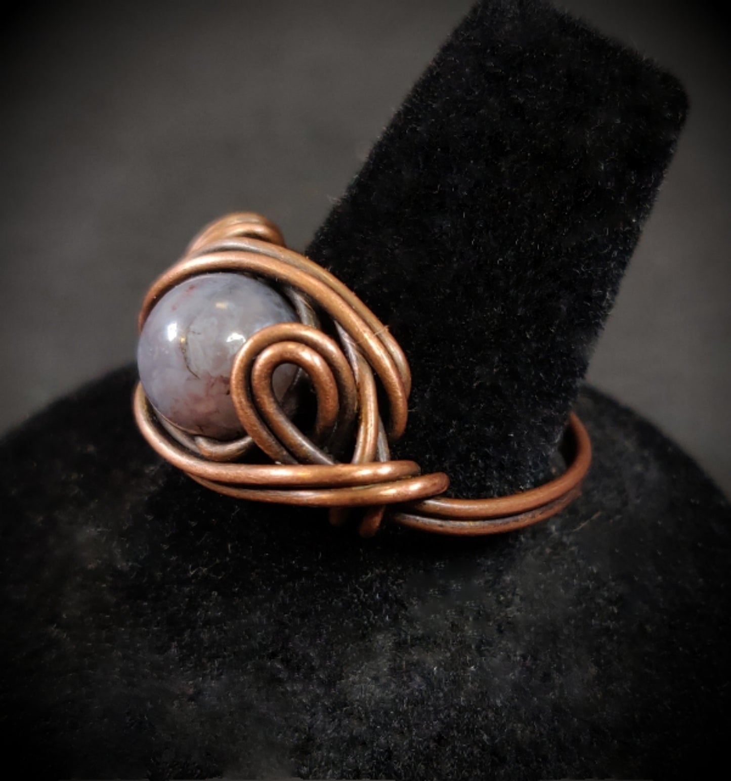 Lavender Jasper & Copper Ring