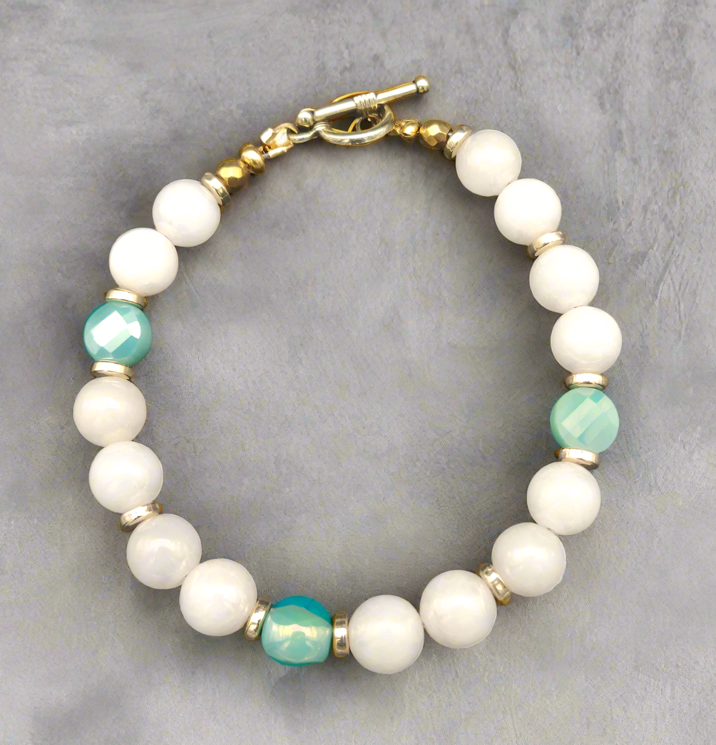 White Quartz Beaded Bracelet