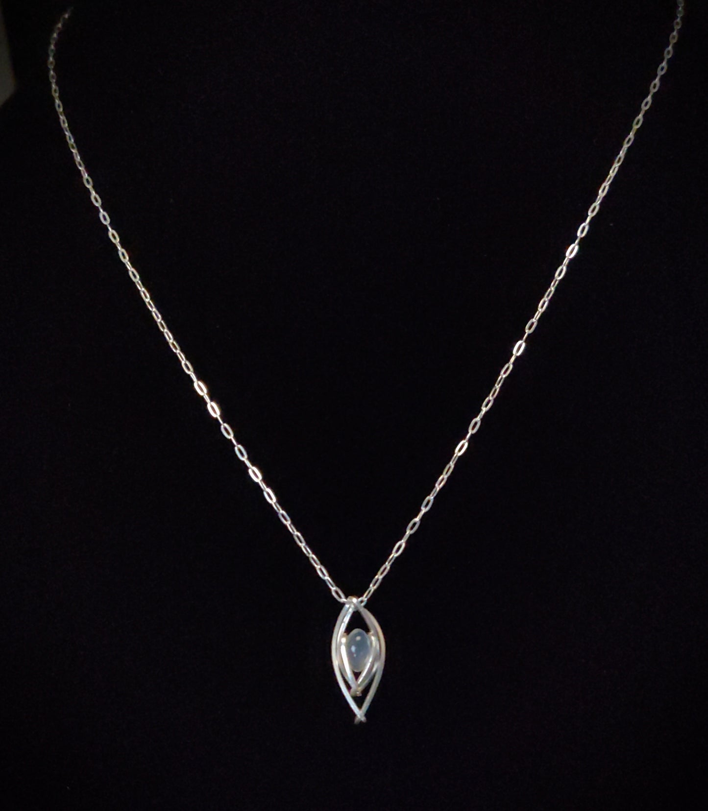 Micro Sterling Silver Moonstone Pendant