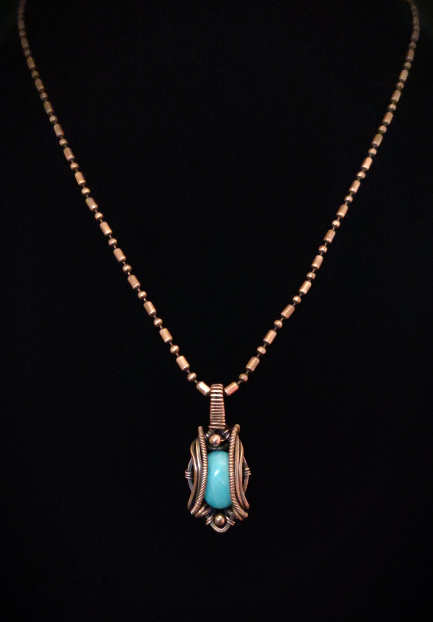 Amazonite Copper Pendant