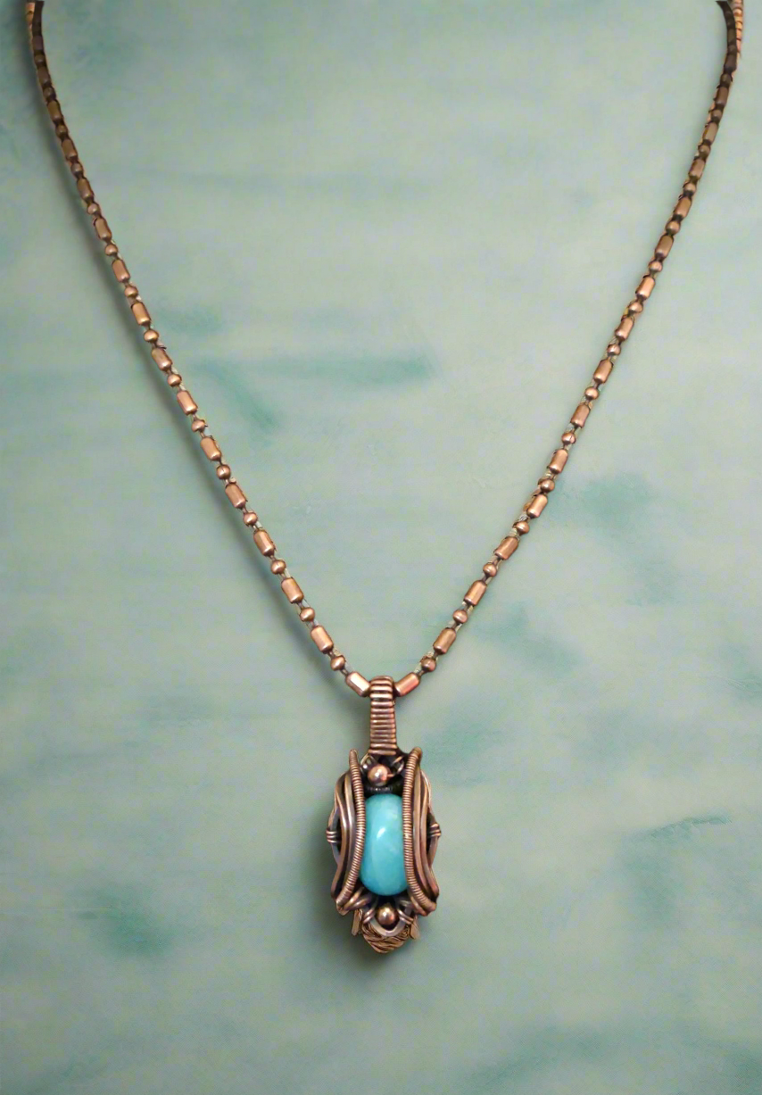 Amazonite Copper Pendant