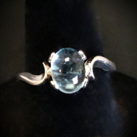 Aquamarine & Sterling Silver Ring