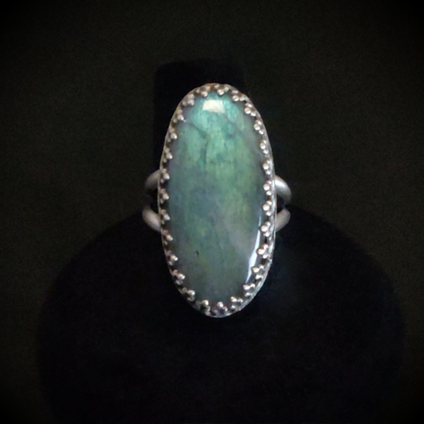Labradorite & Antique Sterling Silver Cocktail Ring