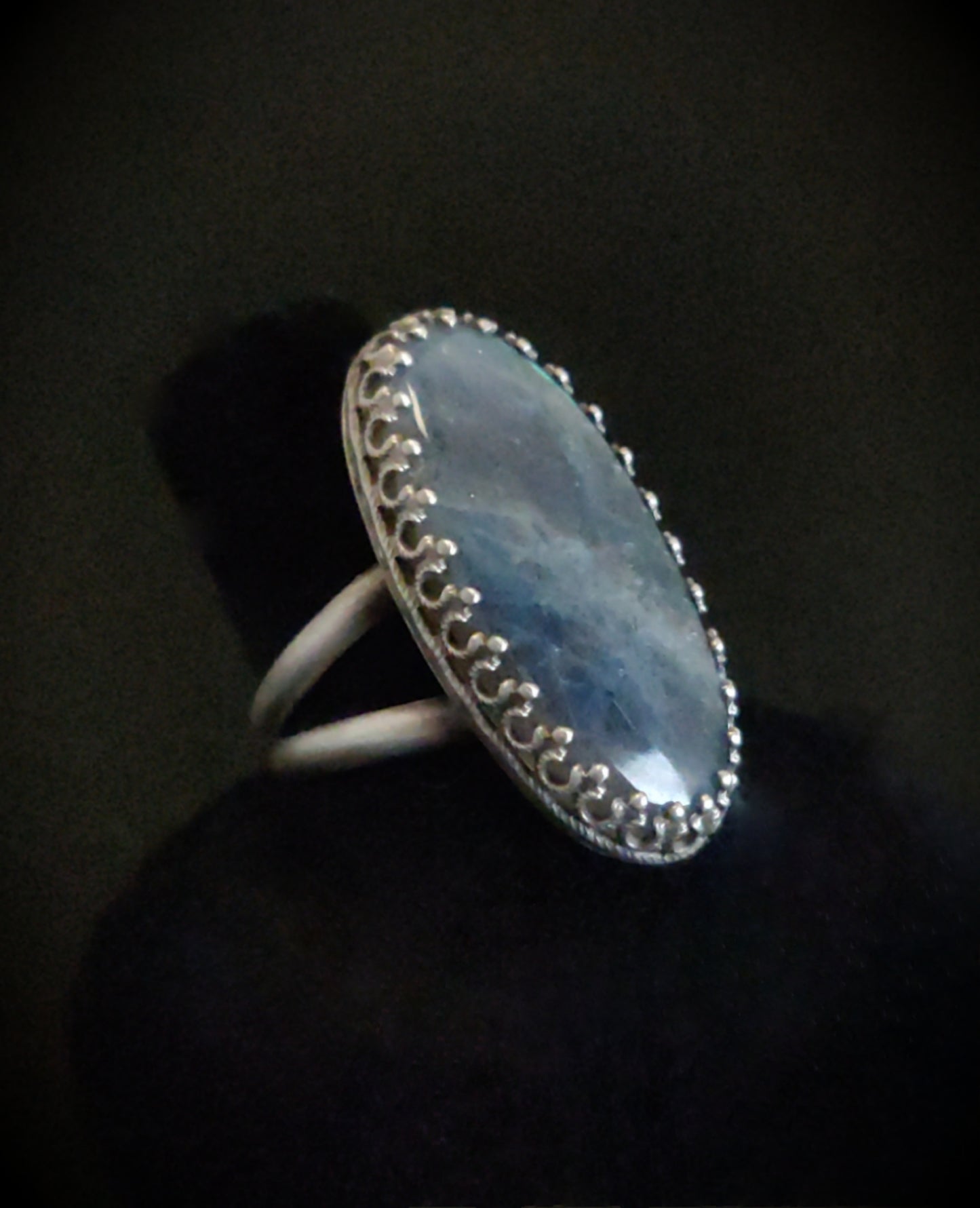 Labradorite & Antique Sterling Silver Cocktail Ring