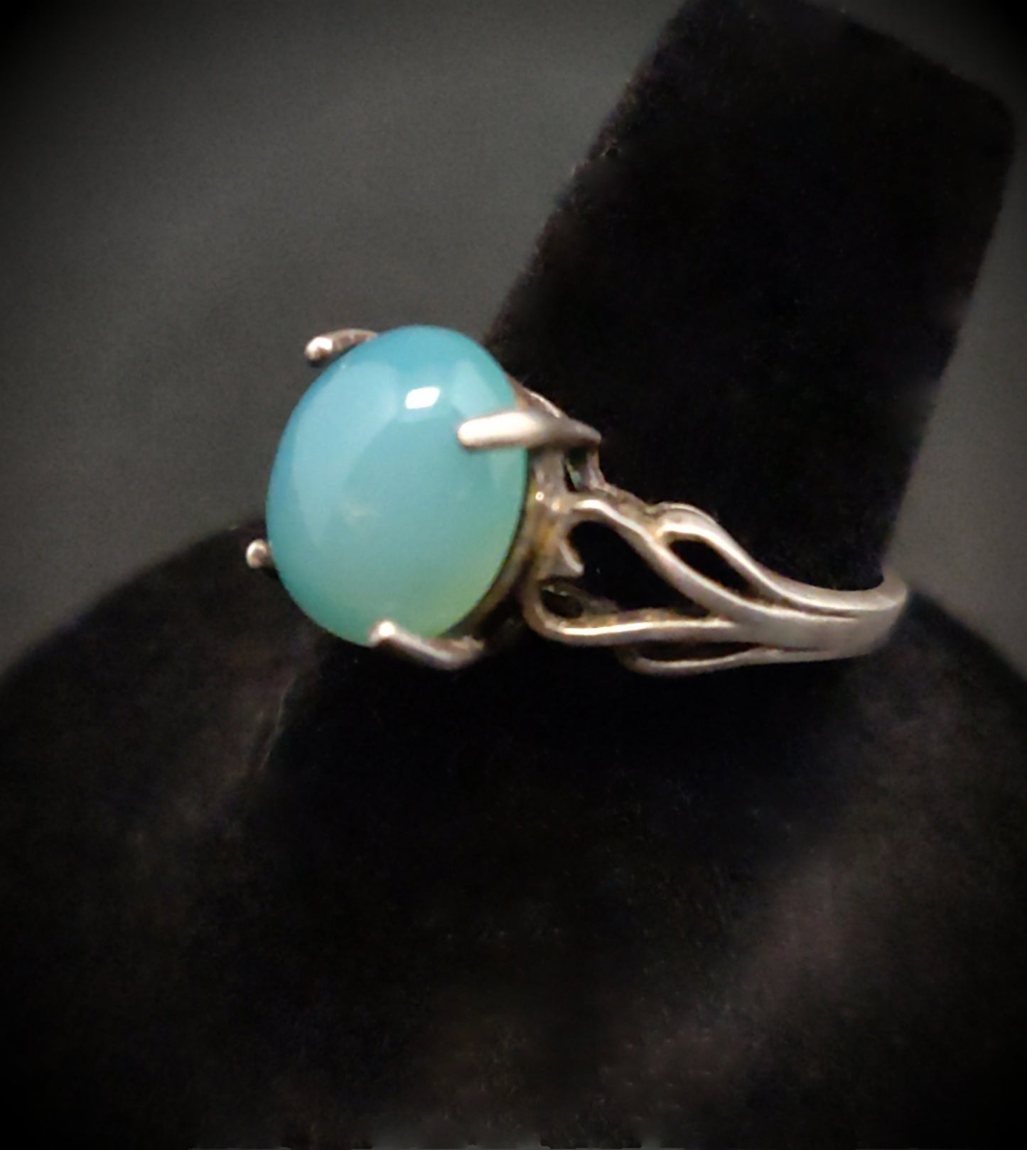 Blue Chalcedony & Sterling Silver Ring