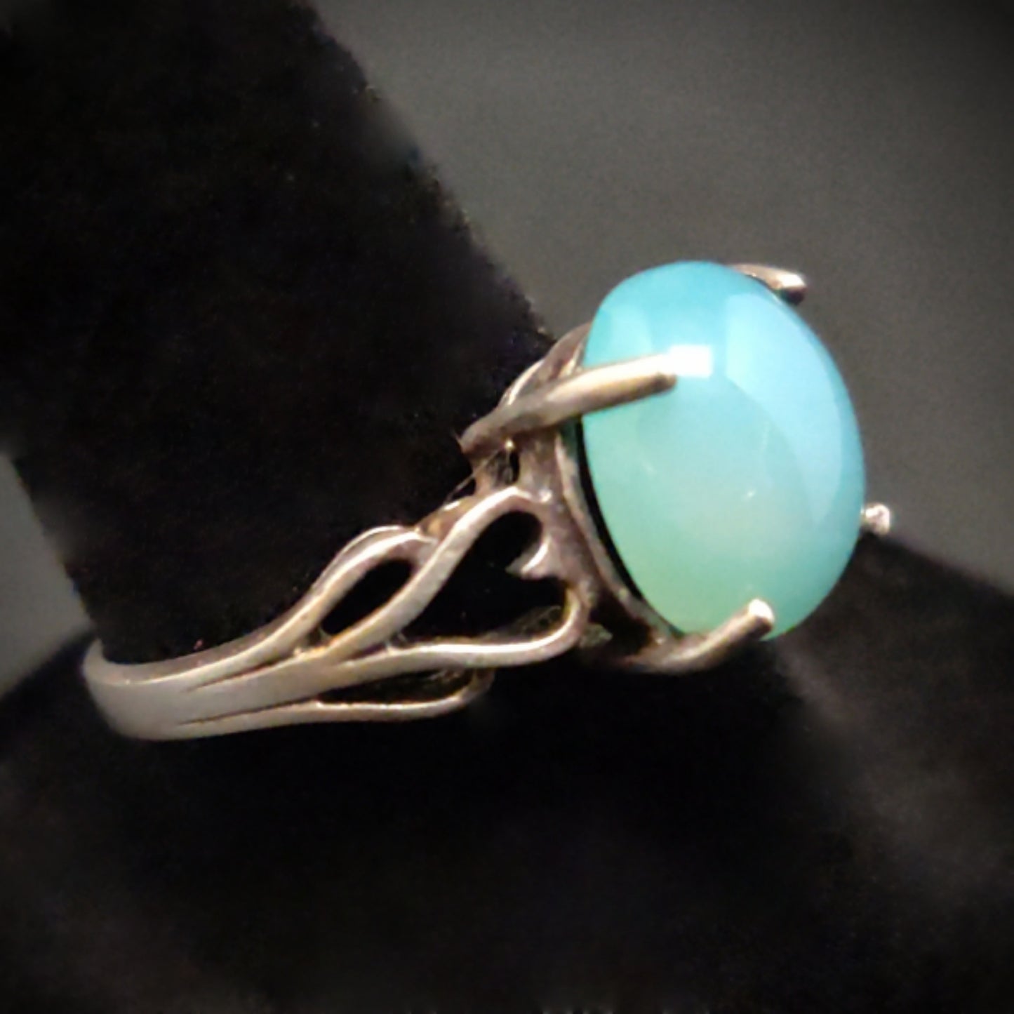 Blue Chalcedony & Sterling Silver Ring