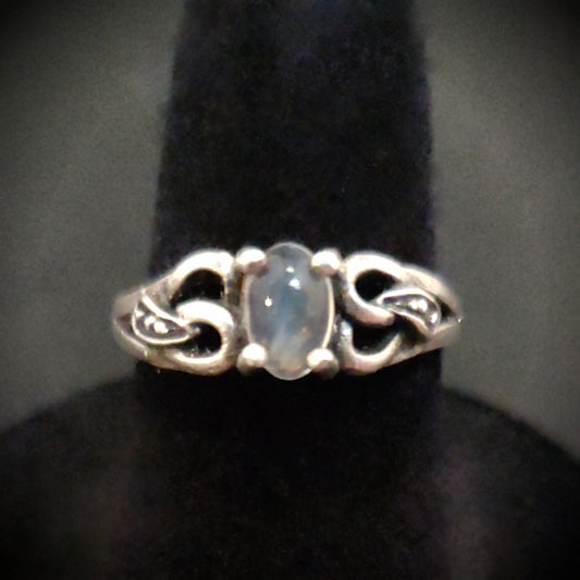 Moonstone & Antique Sterling Silver Ring
